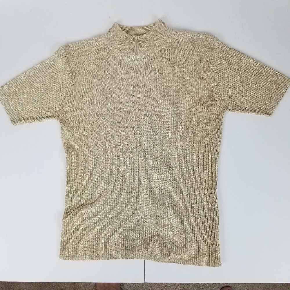 Joseph A metallic short sleeve top Size large